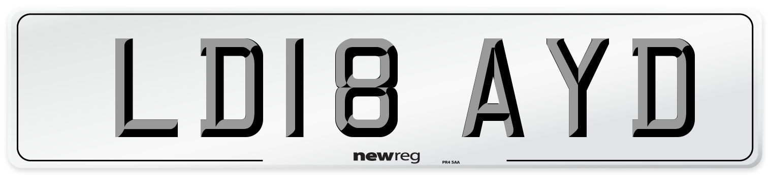 LD18 AYD Number Plate from New Reg